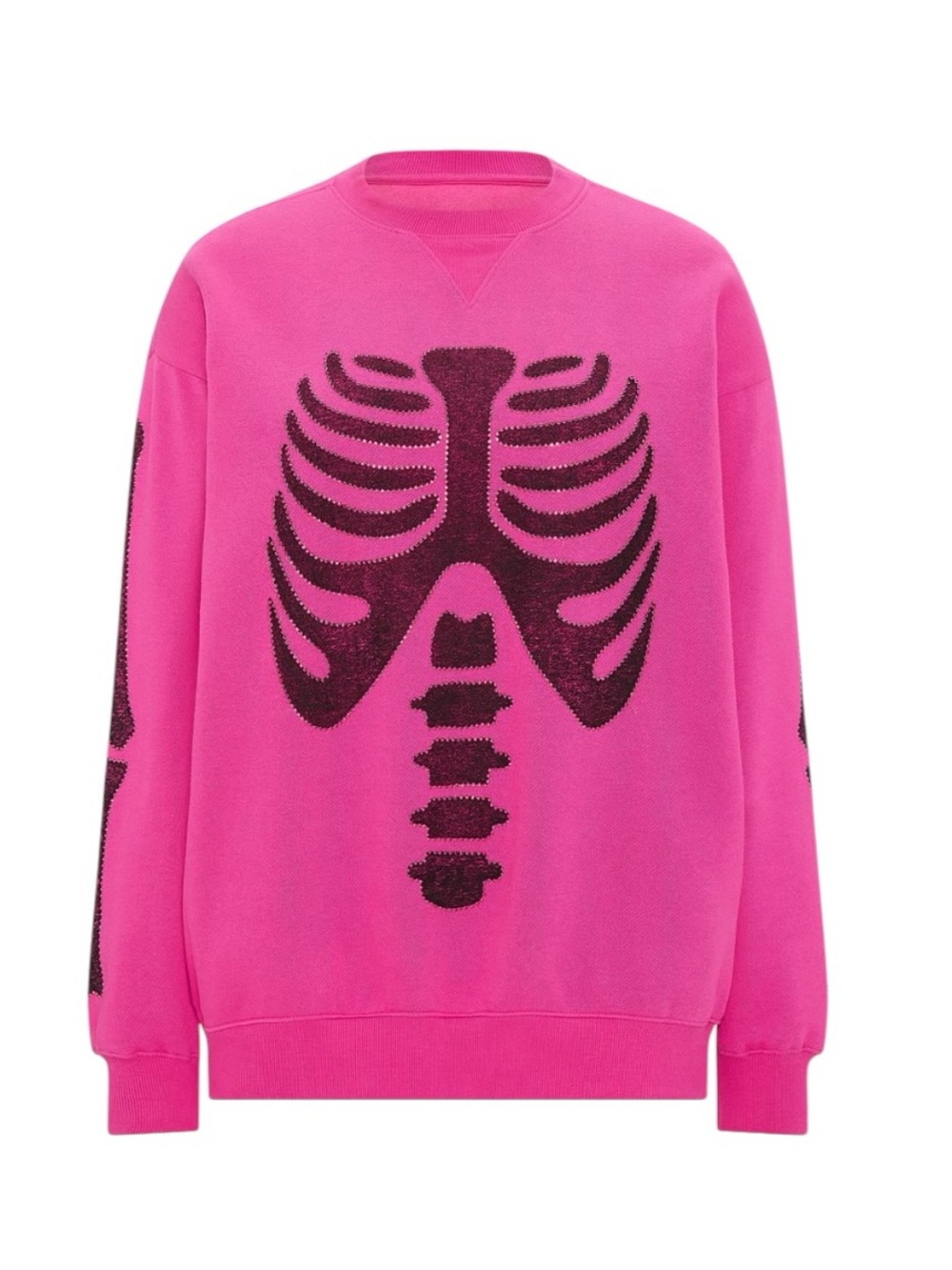 PINK Skeleton Bling Campus Fleece Sweatshirt